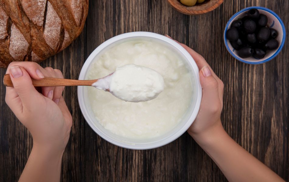 Yogurt is made by fermenting milk with active bacterial cultures