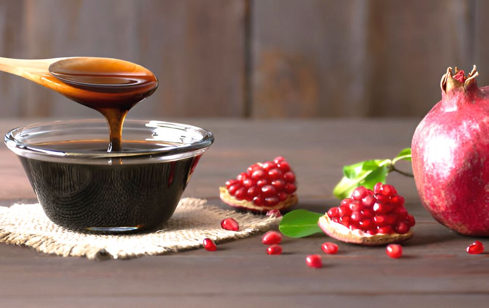 Pomegranate Molasses, closely matches balsamic vinegar