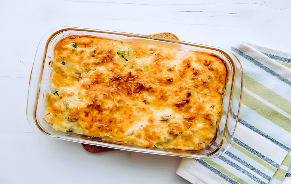 Cheese is a must in casseroles, but it can also be one of the heaviest ingredients.